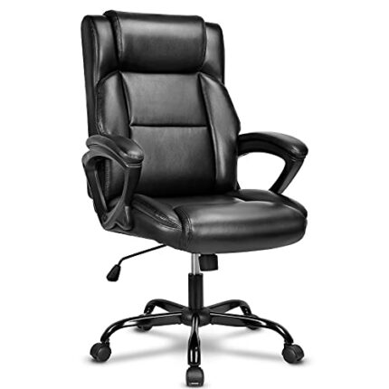 BASETBL Executive Office Chair, High Back Ergonomic Chairs with Padded Cushion, Heavy Duty PU Leather Chairs with Height Adjustable and Soft Armr