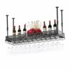 Wine racks Home/Bar Retro Metal Vintage with Glass Holder, Wall Mounted Hanging Wine Bottle Holder, Adjustable Industry Wine Shelf, for Cabinet B