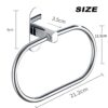 Towel Ring without Drilling, Towel Holder, Round, Stainless Steel Towel Holder, Bathroom, Patented Adhesive, Self-Adhesive Towel Hook