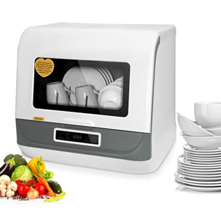 KKYKP Countertop Dishwasher Home Multifunctional Professional Smart Portable Desktop Dishwasher (Color : White, Size : 450 * 405 * 450mm)