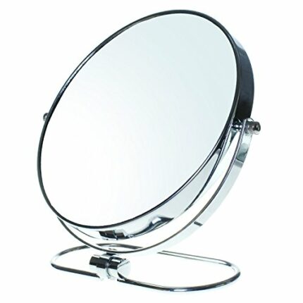 TUKA Foldable Standing Make-Up Mirror 7x Zoom, 8 inch Cosmetic Mirror Freestanding Table Mirror for Bathroom Bedroom, Shaving Mirror Vanity Mirro