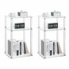 Cuguords Clear Acrylic Side Table for Small Spaces, Acrylic Nightstand for Bedroom Set of 2, 3 Tire Coffee/End Table for Living Room, Bedside Tab