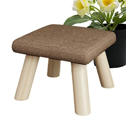 SARAHS Foot Stools Ottoman - Wooden Footstools and Ottomans Small with Non-Slip Pad | Footrest Stool for High Beds, Under Desk Stool Home Living