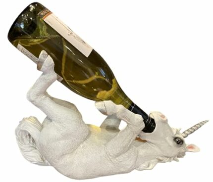 G&H Decor - Adorable 38cm Unicorn Wine Bottle Holder Caddy - Funny Horse Guzzler Sculpture with Amazing Detail - Decorative Kitchen Countertop or