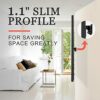 No Stud TV Wall Mount, Drywall Studless TV Hanger No Damage, No Drill, Non Screws, Flat Screen Easy Install Bar Bracket fits VESA 12-55 inch TVs