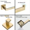 TURS 5-Pieces Bathroom Hardware Accessories Set Stainless Steel Brushed Gold Towel Bar Holder Sets, Wall Mounted,Q7LSJ-P5