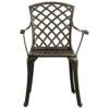 vidaXL Biatro Set 3 Piece Outdoor Furniture Set Balcony Bistro Table and Chairs Patio Garden Balcony Table Chairs Furniture Cast Aluminium Bronze