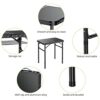 Anbte Folding Camping Table with Storage Net, Pure Black Aluminum 2ft Picnic Table 60cm x 40cm Outdoor Table Adjustable Height Max 27 inch, Light
