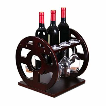 JJZXD Wine Rack Ornaments Nordic Creative Minimalist Wooden Shelf Home Living Room Hanging Cup Holder Upside Down Wall Hanging