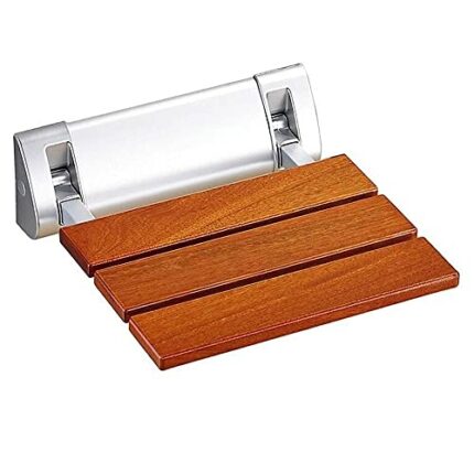 taimowei Solid Wood Bathroom Folding Seat, Armrest Shower Wall Stool Barrier-Free Anti-Slip Bathroom Handrail Old Man Safety Wall Chair Bath Stoo