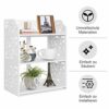 3-Tier Small Shoe Rack, Multifunction PVC Board Easy to Assemble Durable and free of formaldehyde, Carved Shoe Cabinet, for Shoes Magazines Books