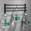Towel Rail 3-Tier Bath Towel Rack with Hooks Aluminum Wall Mounted Towel Holder Black 30CM Punch-Free Towel Bar Rail for Kitchen Bathroom Toilet