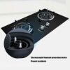 Wgwioo Gas Cooktop, 2 Burners Gas Hob, Black Tempered Glass Gas Cooktop, Built-In Gas Hob,liquefied gas