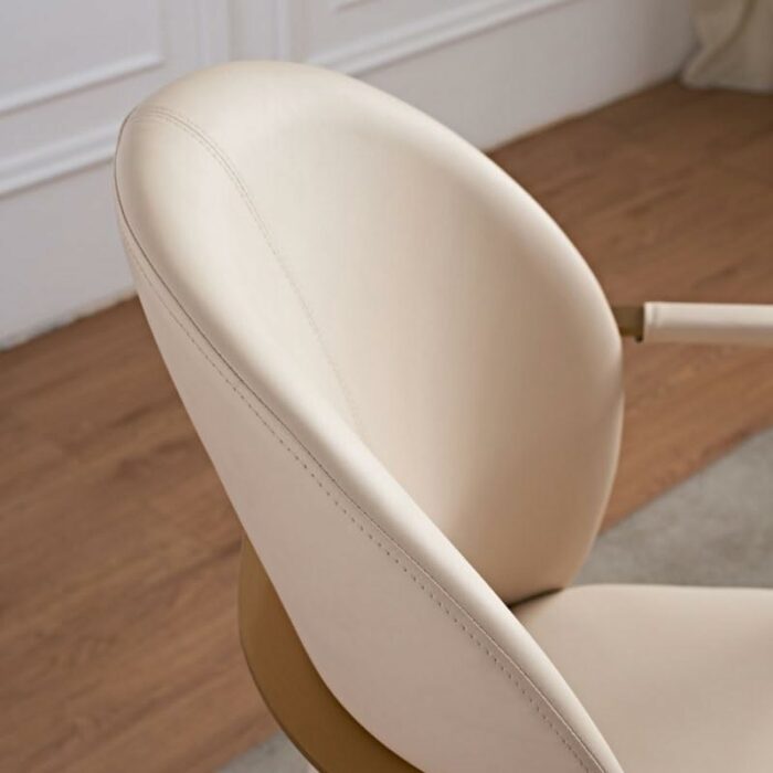 maozi Armrest Dining Chairs Metal Comfortable Backrest Upholstered Chair Kitchen Furniture
