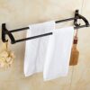 Towel Rail,bathroom towel rack Bathroom Towel Bar Rail Aluminum Rustproof Not Faded Black Bathroom Accessories bathroom towel rack,60Cm,60Cm (60C