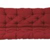 Ambientehome GARDEN FURNITURE SEAT CUSHION FOR SWING or for 2 SEATER BENCH with BACK Approx.100 x 98 x8 cm RED!!