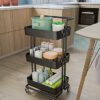 ZCMEB Mobile Kitchen Shelf Trolley Household Storage Shelf with Wheeled Trolley (Color : Wit, Size : 87 * 42 * 35cm)
