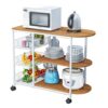 XWOZYDR Kitchen Furniture Multi-layer Partition Multifunctional Storage cart With Wheeled Kitchen Trolley (Color : B, Size : 84cm*64cm)