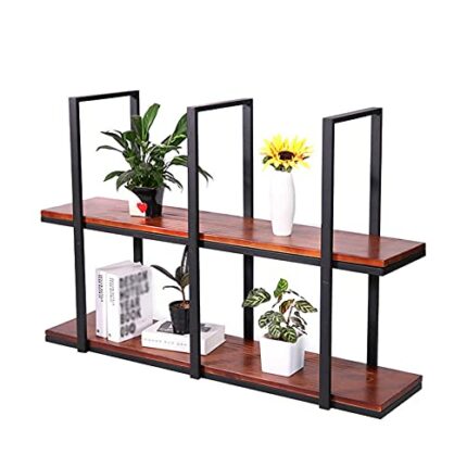 GoodBZ Hanging Wine Rack | Wine Bottle Wine Glass Floating Rack | Retro Country Style | Plant Photo Kitchen Restaurant Bar Wine Display Storage R