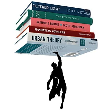 Artori Design Invisible Hanging Metal Floating Bookshelf - Optical Illusion Wall Book Shelf for Kids and Men - Modern Small Black Wall Mounted Bo