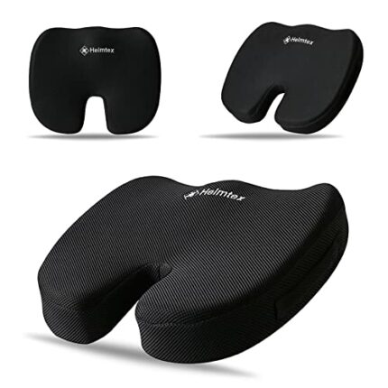 EDS Seat Cushion for Office Chair Memory Foam Coccyx Pain Relief Cushion Pillow for Back Support Non-Slip Seat Pad for Office Desk, Gamming Chair
