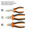 TOOLSTEK WOKIN 3pcs Pliers Set Heavy Duty 6'' Long Nose 6'' Diagonal Cutter Plier 7'' Insulated Combination Pliers Soft Grip Handle Tools Combina