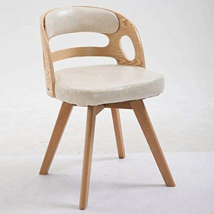 LUKEO Dining Chairs Living Room Chair Mid Century Accent Chairs Leather Solid Wood Legs Leisure Chairs for Kitchen Home Furniture (Color : A)