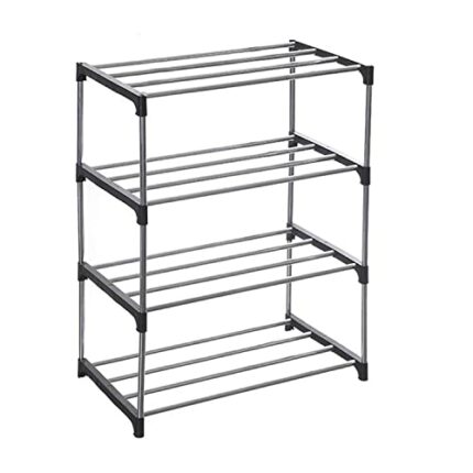 Dricar Shoe Rack, 4 Tier Shoe Storage Organiser, Quick Assembly No Tools Required, Space Saving Small Shoe Rack for Entryway, Living Room, Hallwa