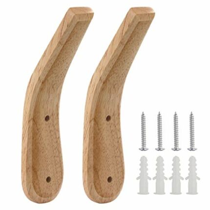 bestseller-hstd Coat Hooks Wall Mounted Natural Handmade Wooden Coat Rack for Wall Doors, Vintage Heavy Duty Organizer Hangers, Perfect for Entry