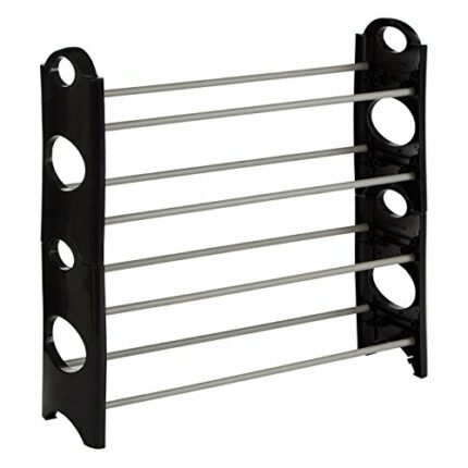Premier Housewares 4-Tier Shoe Rack - Black/Grey