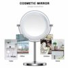 Benbilry LED Lighted Makeup Mirror - 7 Inch 1x/10x Magnifying Mirror Touch Control, Double Sided Magnified Vanity Mirror With Stand, Battery Oper