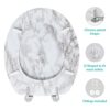 Anika 92499 Marble Effect Toilet Seat Anti Bacterial Coating Chrome Hinges, 43cm x 37.5cm