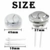 Toilet Flush Button(Silver),Round Head Toilet Flush Button,Toilet Push Button Flush Replacement,Two Rods Dual Push Button Toilet Flush Button for