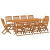 vidaXL Solid Acacia Wood Garden Dining Set 11 Piece Outdoor Terrace Backyard Patio Furniture Dining Dinner Table and Chair Seating Seat