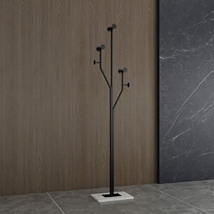DSHGDJF Bedroom Clothes Golden Standing Coat Rack Floor Laundry Metal Hanger Coat Rack Shoe Wardrobe Furniture (Color : White)
