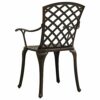 vidaXL Biatro Set 3 Piece Outdoor Furniture Set Balcony Bistro Table and Chairs Patio Garden Balcony Table Chairs Furniture Cast Aluminium Bronze