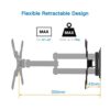 TV Wall Bracket Tilts Swivels Extends, TV Wall Mount Bracket for Most 13-42 Inch Flat&Curved TVs up to 15kg, Max. VESA 200x200mm