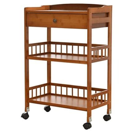 BHVXW Removable Dining Cart 3-tier Dining Cart Small Living Room Cart Kitchen Storage Rack (Color : D, Size : 81CM*53CM)