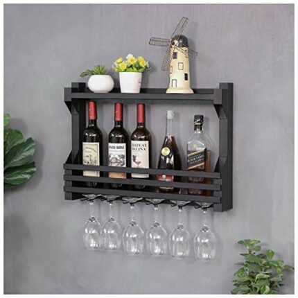 Wall-Mounted Wrought Iron Wine Glass Holder Creative Metal Display Storage Kitchen Home High Glass Holder Stylish Simplicity Tableware Bottle Hol