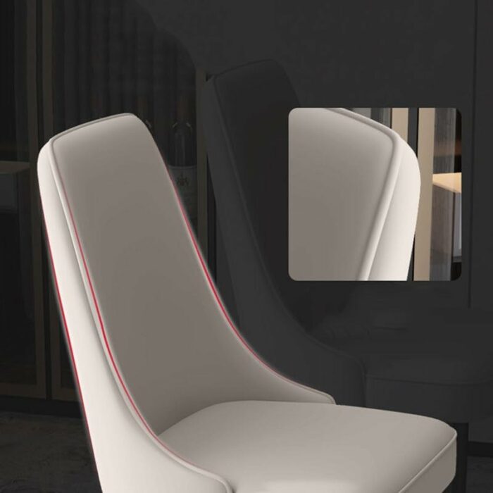 LXXSH Pu Leather Dining Chair Simplicity Leisure Chair Backrest Stool Home Furniture with Armrest