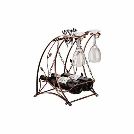 DLOETT Iron Wine Rack- Creative Wine Rack,2 Bottles Swing Iron Art Cup Holder Living Room Countertop Ornaments European Style,Bar Restaurant