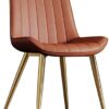 dining chair Kitchen Dining Room Furniture Chairs Modern Kitchen Dining Chairs with Strong Gold Metal Legs PU Leather Makeup Dresser Dining Side