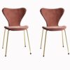 dining chair Kitchen Dining Room Furniture Chairs Dining Chairs Set Of 2 With Metal Legs Velvet Seat And Backrests Kitchen Living Room Lounge Cha