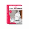 Anika 91630 3-Way Oval Mirror | 2X and 3X Magnification | Portable and Hands Free | Sleek and Stylish, White, 18 x 5 x 27.5 cm