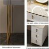 Dressing Table Set with LED Lights Mirror and 4 Drawers, Wooden Makeup Vanity Desk Stool, Modern Makeup Vanity Dressing Table with Cushioned Stoo