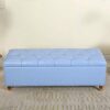 Button-Tufted Leather Storage Bench,Space-Saving Entryway Bench For Living Room Bedroom End Of Bed,Rectangle Upholstered,Light Brown,60X40X45Cm