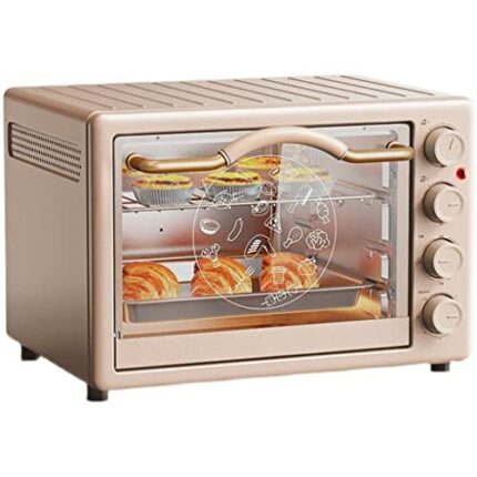 KKYKP Electric Oven New Household Multi-functional Small Capacity Mini Oven Independent Temperature Control Electric Baking Oven (Color : Pink, S