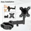 PUTORSEN Universal VESA Pole Mount Fits 17 to 32 inch Screens, Full Motion TV Pole Mount Bracket with Articulating Arm, VESA 75mm and 100mm