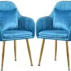 dining chair Kitchen Dining Room Furniture Chairs Home Velvet Dining Chair Set Of 2 Modern Accent Leisure Armchair Upholstered Living Room Chairs