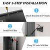 No Stud TV Wall Mount, Drywall Studless TV Hanger No Damage, No Drill, Non Screws, Flat Screen Easy Install Bar Bracket fits VESA 12-55 inch TVs